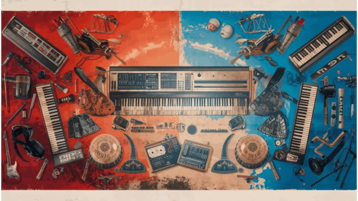 alat musik tradisional Indonesia berpadu dengan instrumen elektronik modern