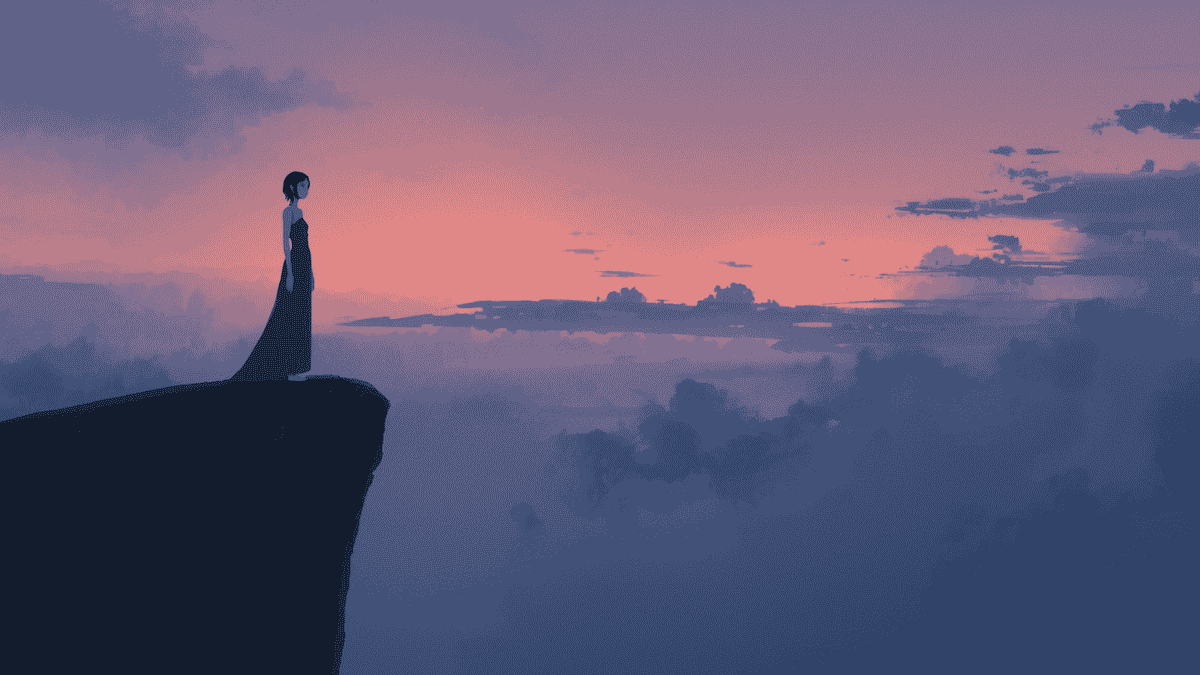 Ilustrasi emosional yang menggambarkan makna lagu Apocalypse lewat visual sunyi dan siluet seseorang
