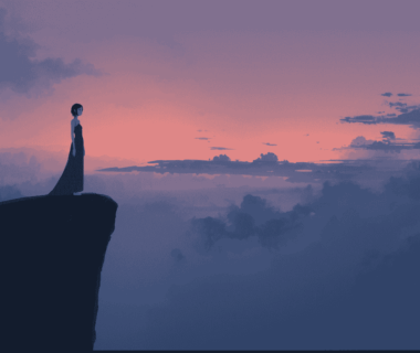 Ilustrasi emosional yang menggambarkan makna lagu Apocalypse lewat visual sunyi dan siluet seseorang