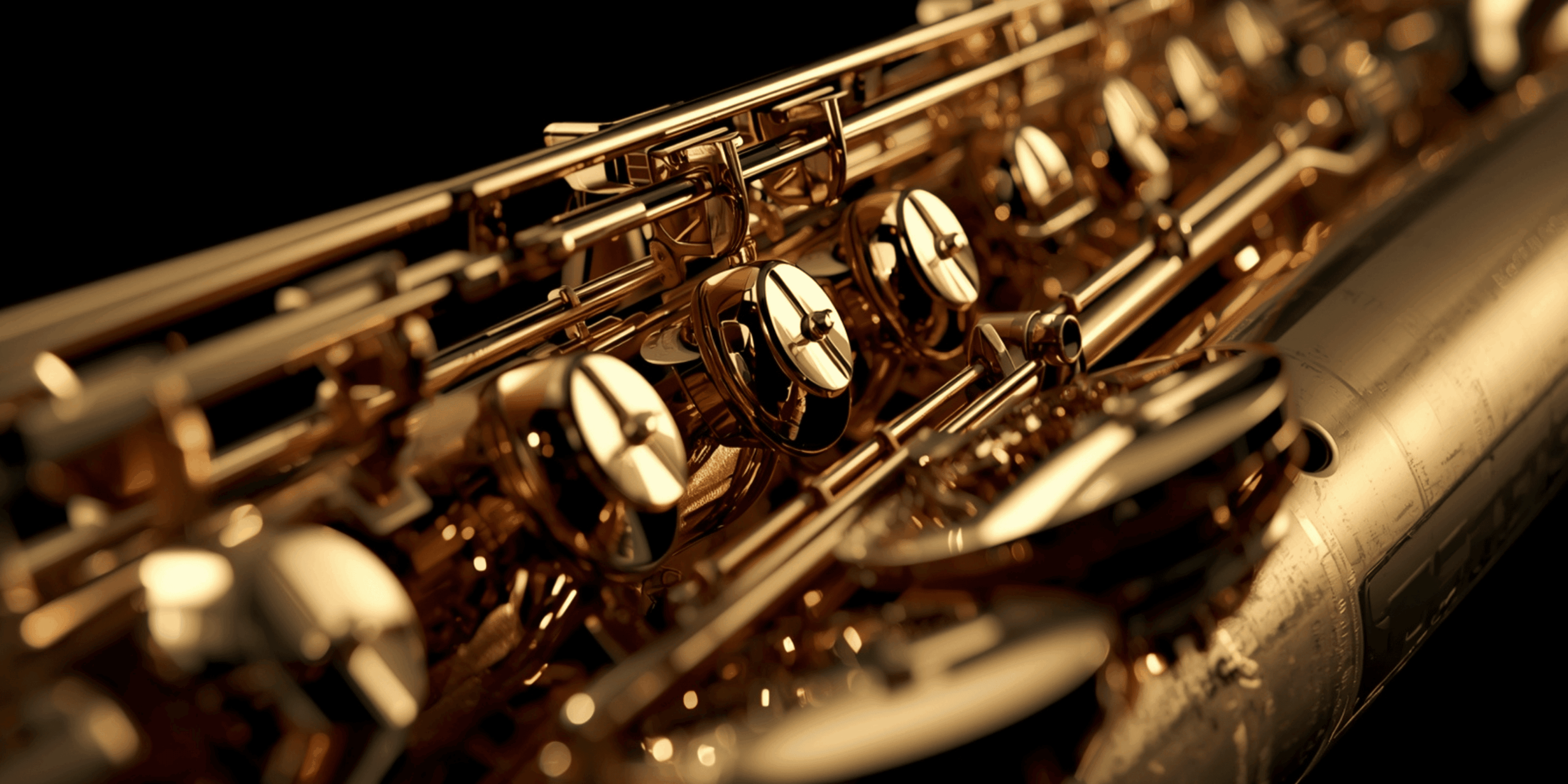 Close-up saxophone modern 2025 dengan detail keywork presisi dan material hybrid.